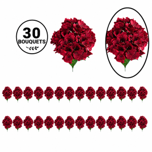 Bulk Artifical Hydrangea Bunch -Burgundy (30 bunch 2.9 each bunch)