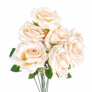Artificial Rose Bunch Champange  (7 heads)