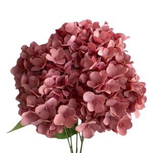 Artificial Big Hydrangea Bunch Oldrose (7 heads)