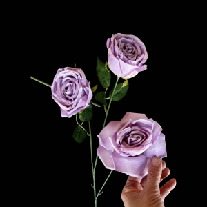 Artificial Flower Round Rose Purple