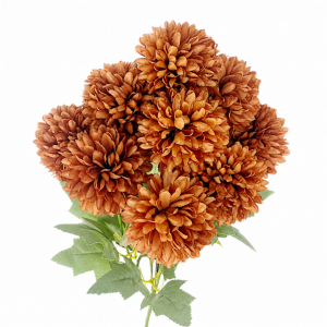 Artificial Chrysanthemum Bunch Brown (9 heads )