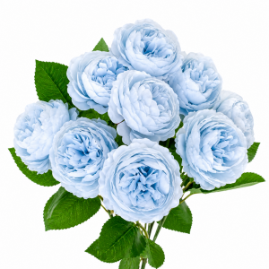 Artificial Peony Bunch Baby Blue (9 heads)