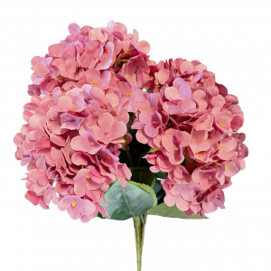Artificial Big Hydrangea Bunch Oldrose (5 heads)