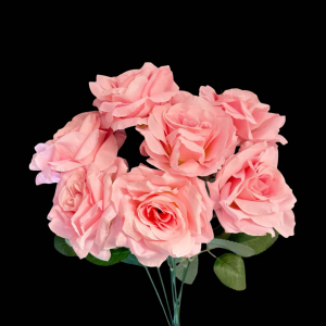 Artificial Flower Rose Bunch Pink (7PCS)