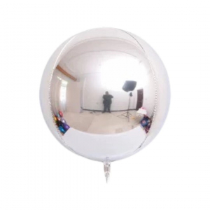 18 Inch 4D Round Sphere Shape Foil Balloon Sliver (1PCS)