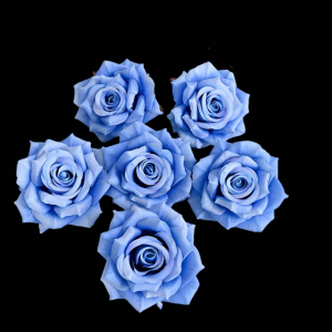 Artificial Rose Head Blue  (1 Piece)
