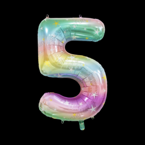 32 Inch Rainbow Foil Number Balloon 5 (1 Piece)