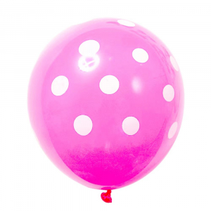 12 Inch Standard Polka Dot Balloons Pink Balloon White Dot (10PCS)