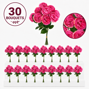 Bulk Artifical Peony Bunch -Dark Hot Pink (30 bunch 3.95each bunch)