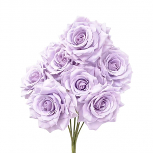 Artificial Rose Bunch Light Purple  (7 heads)