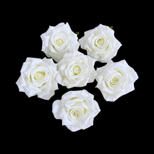 Artificial Rose Head White (1 Piece)