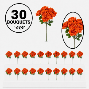 Bulk Artifical Rose Bunch -Dark Rose (30 bunch 4.8 each bunch)