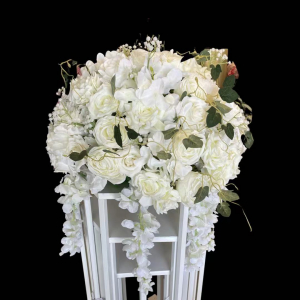 Plinth  Flower Bow  White (50cm)