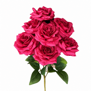 Artificial Rose Bunch Hot Pink (7 heads)
