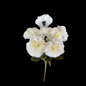 Artificial Flower Carnation Bunch White (7 PCS)