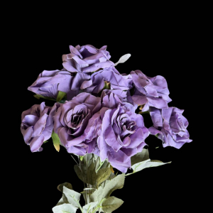 Artificial Flower Rose Bunch  Purple (9 Roses)