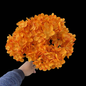 Artificial Flower Big Hydrangea Orange  Bunch