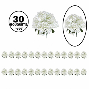 Bulk Artifical Hydrangea Bunch -White (30 bunch 5.5 each bunch)