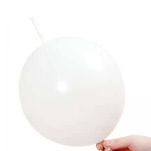 10 Inch Link Tail Latex Balloons White (10PCS)