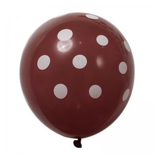 12 Inch Standard Polka Dot Balloons Coffee Balloon White Dot (10PCS)