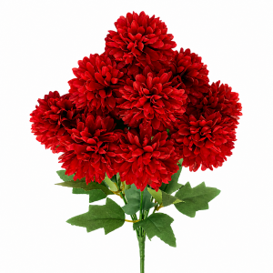 Artificial Chrysanthemum Bunch Red (9 heads)