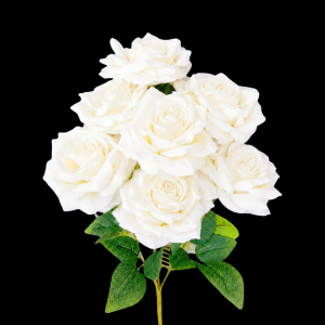 Artificial Rose Bunch Cream White(7 heads)