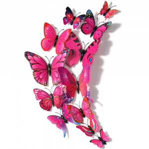 Plastic Butterflies Set Pink