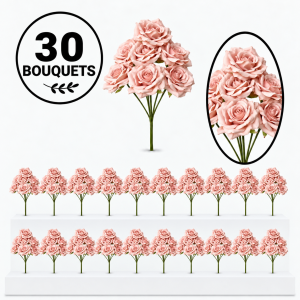 Bulk Artifical Rose Bunch -Light Brown (30 bunch 4.8 each bunch)
