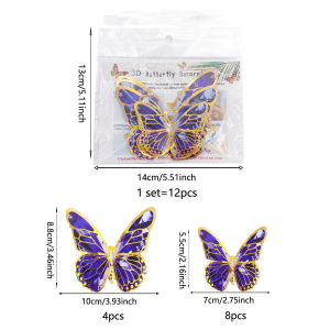 Artificial Butterfly Set Purple (12pcs)