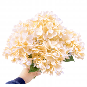 Artificial Big Hydrangea Bunch Champange (5 heads)