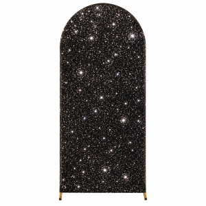 Elastic Sequins Arch Frame Cover Black 2.2m*1.2m (1PC)