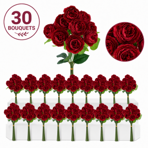 Bulk Artifical Peony Bunch -Burgundy (30 bunch 3.95each bunch)