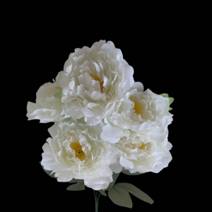 Artificial Flower Big Peony Bunch White (5 PCS)