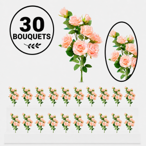 Bulk Artifical Rose Bunch -Pink (30 bunch 6.6 each bunch)