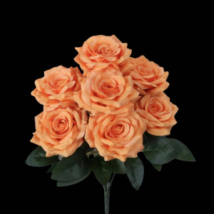 Artificial Flower Rose Bunch Orange (7 PCS)