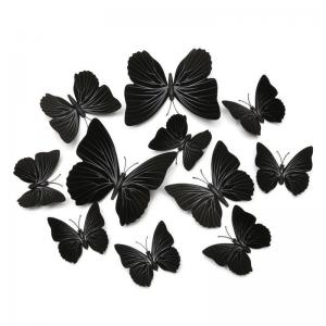Plastic Butterflies Set Black