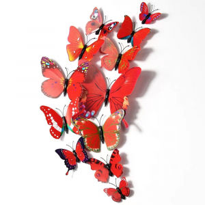 Plastic Butterflies Set Red
