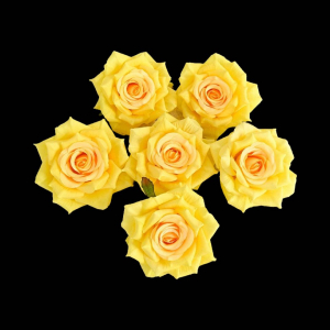 Artificial Rose Head Yellow (1 Piece)