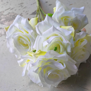 Artificial Flower Roes Bunch Cream (7pcs)