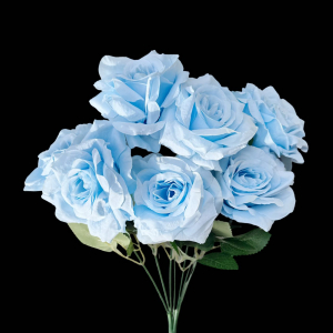 Artificial Flower Rose Bunch Baby Blue (7PCS)