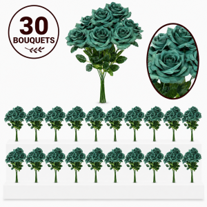 Bulk Artifical Rose Bunch - Dark Green (30 bunch 4.8 each bunch)