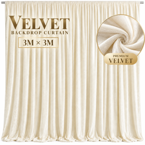 Velvet Backdrop Curtain Ivory (3m*3m)
