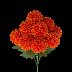 Artificial Chrysanthemum Bunch Orange (9PCS)