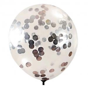 36 Inch Standard Confetti Balloon Sliver