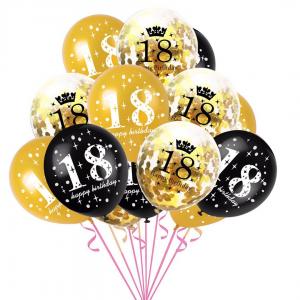 12 Inch Printed Balloon 18th Birthday Set (15PCS)