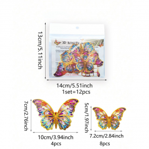 Artificial Butterfly Multi color Set (12pcs)