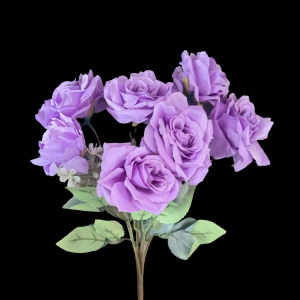 Artificial Flower Rose Bunch Purple (7PCS)