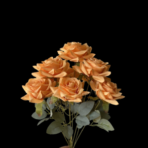 Artificial Flower Small Rose Bunch Orange (9 Roses)