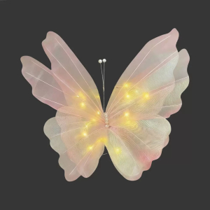 LED Light-up Chiffon Butterfly Decoration Light Pink (50cm)