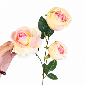 Artificial Round Rose Champange